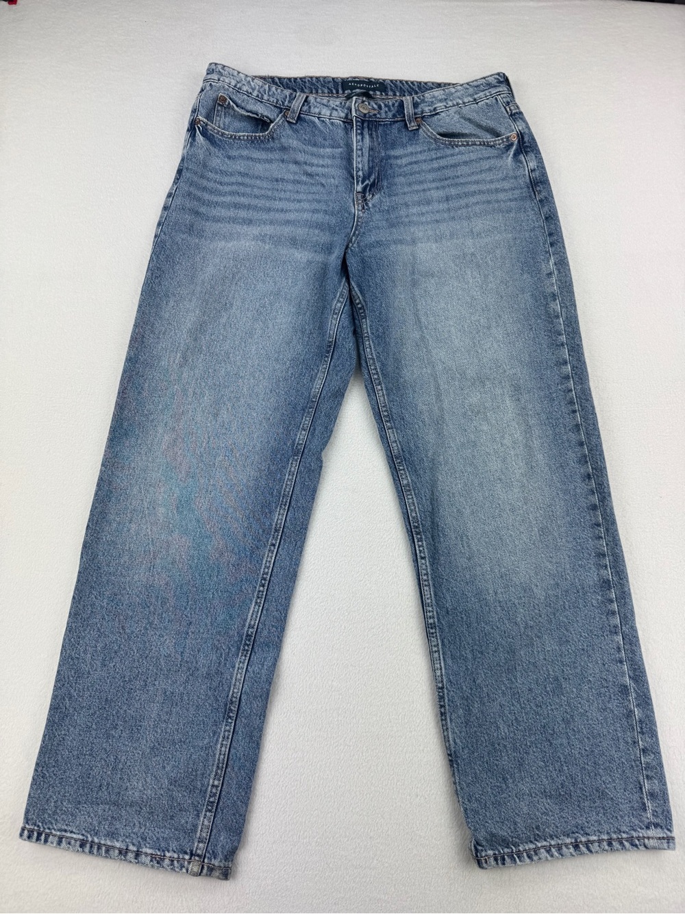 Aeropostale Womens Low Rise Baggy Blue Denim Jeans Medium Wash Relaxed Sz 12